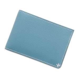 Hermes H Serie Evercolor Card Case Blue Jean